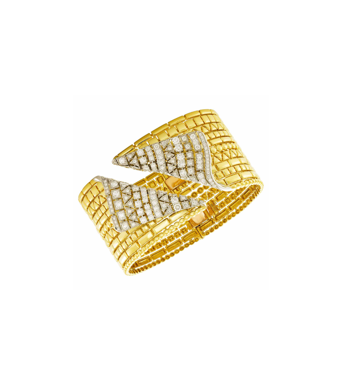 Yellow Gold 18K Bracelet with White Brilliant Diamonds